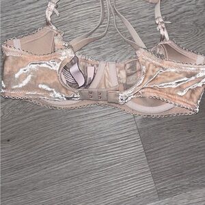 Victoria's Secret Velvet Lace Bra in Tan